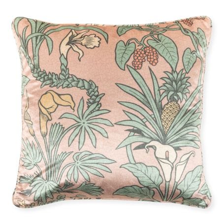 Botanize Heritage Velvet Cushion 50x50cm Plaster Pink