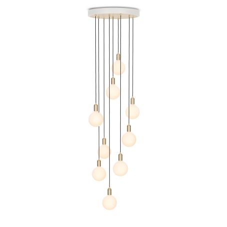 Large White Canopy With 9 Pendants and 9 Sphere IV Bulbs