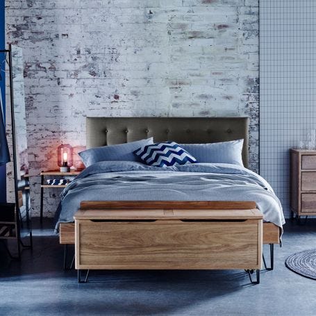 Brunel Bed Fabric Headboard Smoke Grey