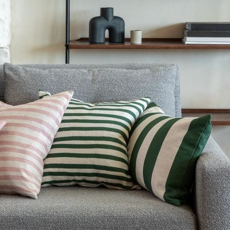 Candy Stripe Cushion Forest 45 x 45cm