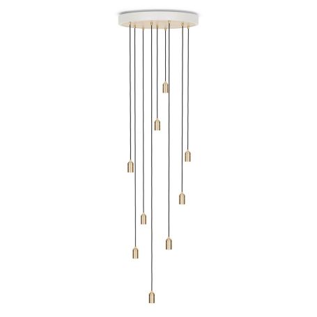 Large White Canopy with 9 Brass Pendants