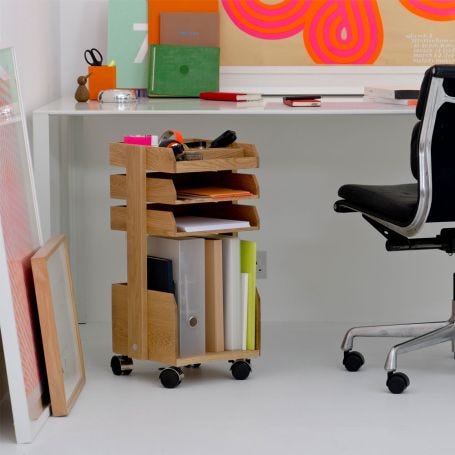 Small Desk Organiser with Wheels
