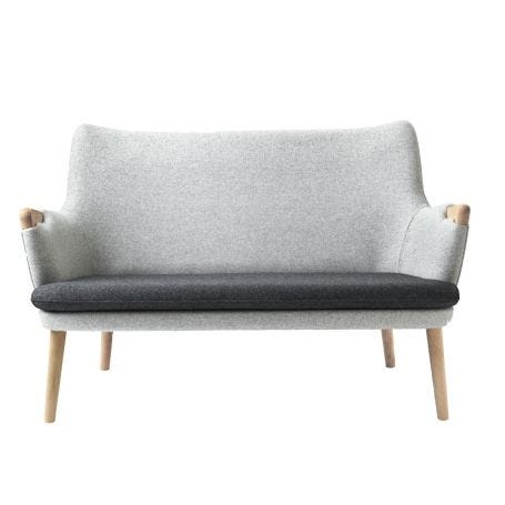 CH72 Sofa Frame Soaped Oak Upholstered in Melange 120