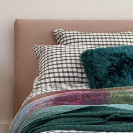 Organic Recycled Check Black/White Bed Linen Set Single