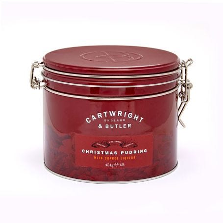 Christmas Pudding with Orange Liqueur in Tin