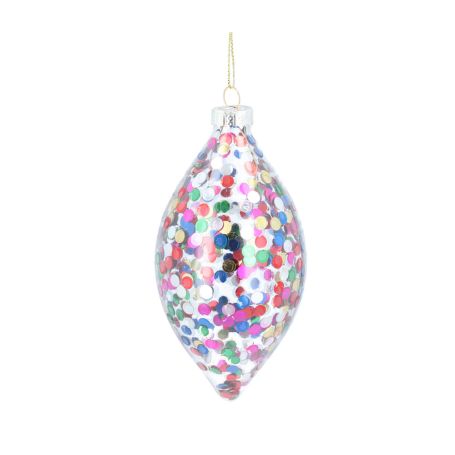 Clear Glass Pointed Decoration with Multi Sequins