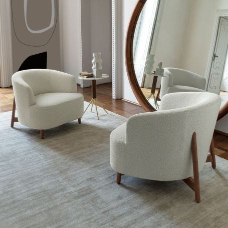Copine Wood Lounge Chair Walnut Base Bouclage 01
