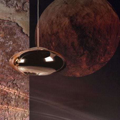 Copper LED Pendant Light Wide