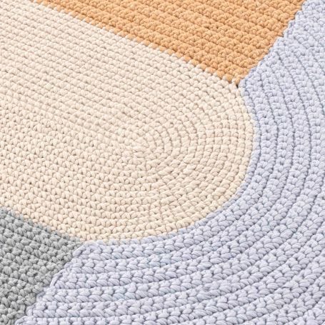 Crochet Rug Beige 100 x 180cm