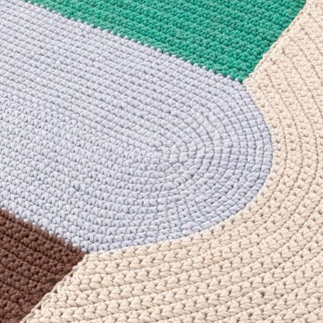 Crochet Rug Blue 100 x 180cm