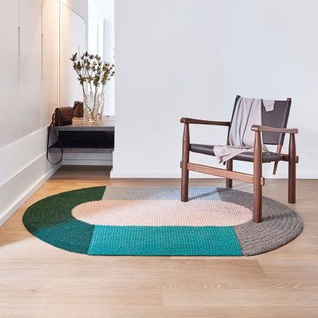 Crochet Rug Pink 100 x 180cm