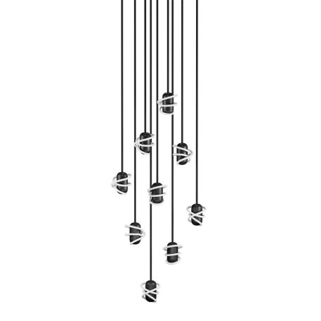 Curli Drop Chandelier Black