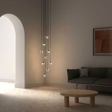 Curli Drop Chandelier Black