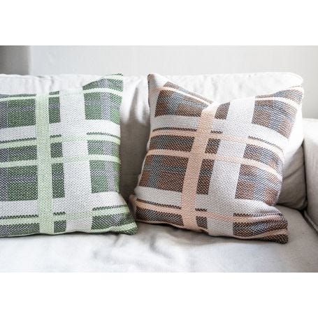 Tradition Recycled Check Cushion Orange 50 x 50cm