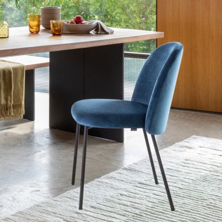 Pair of Daliah Dining Chairs, Brass Legs