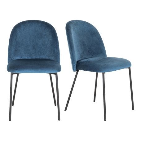 Pair of Daliah Dining Chairs, Black Legs