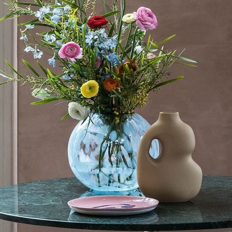 Dapple Round Vase Light Blue Large