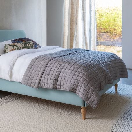 Silk Bedspread Throw Steel