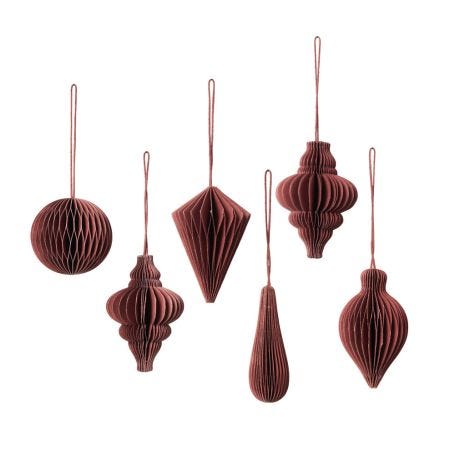Deko Decorations Dark Red Set of 6