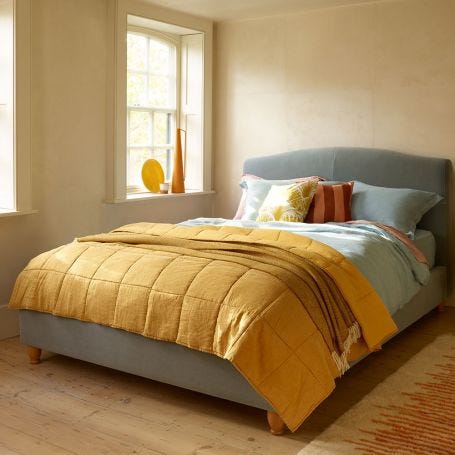 Washed Linen Slate Blue Bed Linen