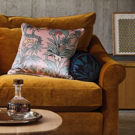 Botanize Heritage Velvet Cushion 50x50cm Plaster Pink
