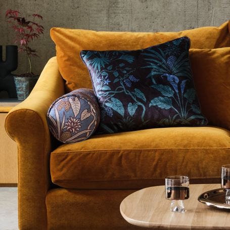 Velvet Square Cushion Botanize Heritage Blackberry