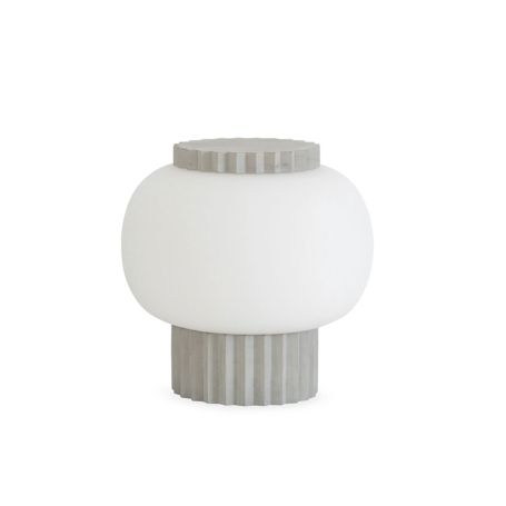 Doric Table Lamp Glass & Concrete Small