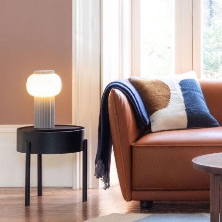 Doric Table Lamp Glass & Concrete Large