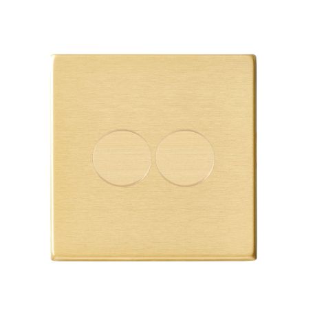 Double LED Dimmer Switch Satin Brass