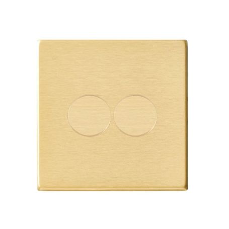 Double LED Dimmer Switch Satin Brass 100W+