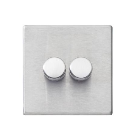 Double LED Dimmer Switch Satin Stainless Steel