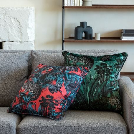 Faunacation Velvet Cushion Red 50 x 50cm