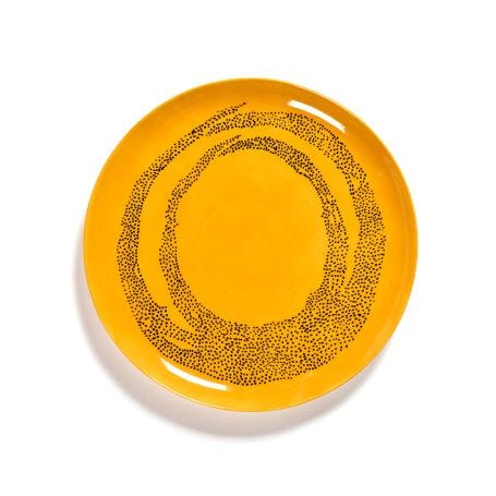Ottolenghi Feast Swirl Plate Yellow and Black Large