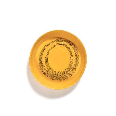 Ottolenghi Feast Swirl Serving Plate Yellow and Black Small