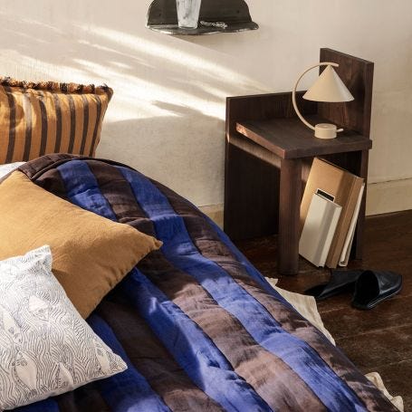 Grand Quilted Blanket Choco/Bright Blue 120 x 170cm
