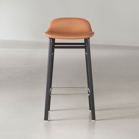 Form Barstool with Leather Seat