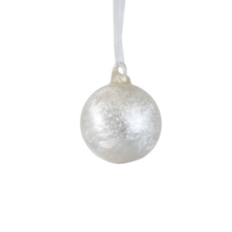 Frosted Glass Ball Decoration in Pearl