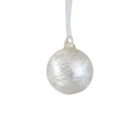 Frosted Glass Ball Decoration in Pearl 4.5cm