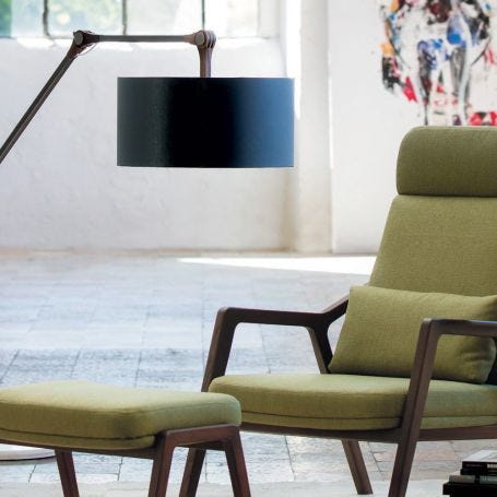 Gary Floor Lamp Walnut Marble Base