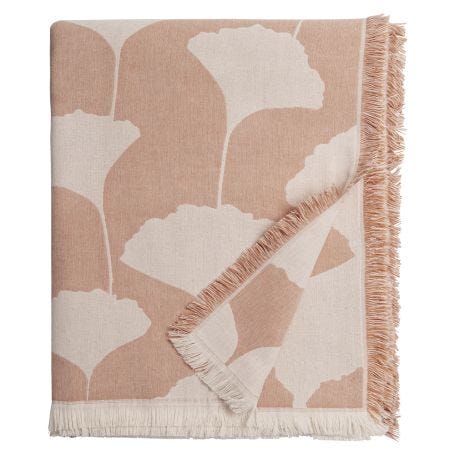 Ginko Recycled Cotton Throw Pink 130 x 170cm