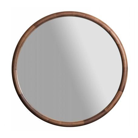 Giove Round Wall/Floor Mirror Walnut