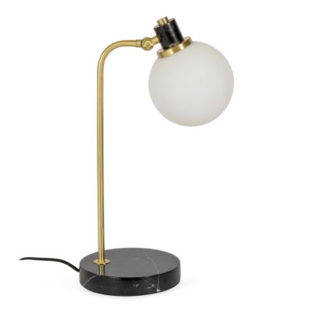 Globe Glass Desk Lamp Black