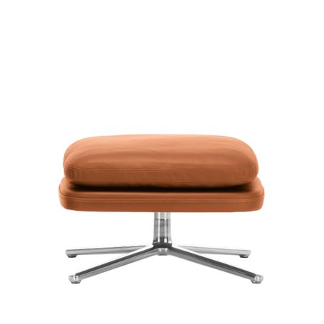 Grand Relax Ottoman Leather Cognac Polished Base Felt Glides