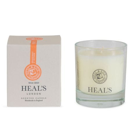 Grapefruit and Vetiver Scented Glass Candle