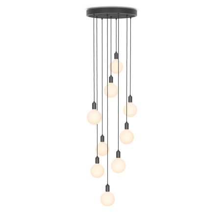 Large Black Canopy With 9 Pendants and 9 Sphere IV Bulbs