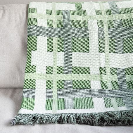 Tradition Recycled Cotton Throw Green 130 x 170cm