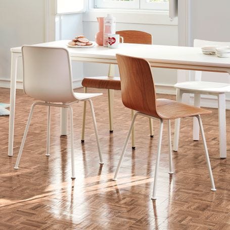 HAL Ply Tube Chair in Oak with Chrome Base