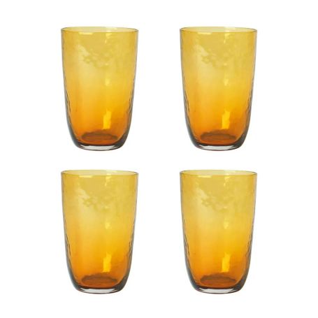 Hammered Glass Tumbler Large Set of 4