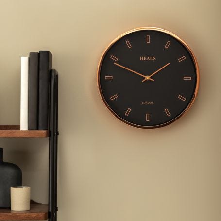 Heal’s Clock Black & Copper 