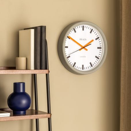 Heal's Grey & Orange Wall Clock